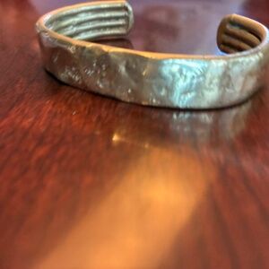 Solid brass unisex cuff/bracelet, small/medium in size.